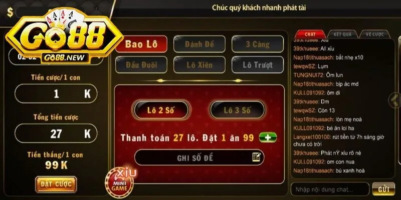 Lô đề 1 ăn 900 Go88: Làm giàu với tỉ lệ thưởng siêu lớn 2 Lô đề 1 ăn 900 GO88 nổi tiếng và ấn tượng với nhiều hình thức
