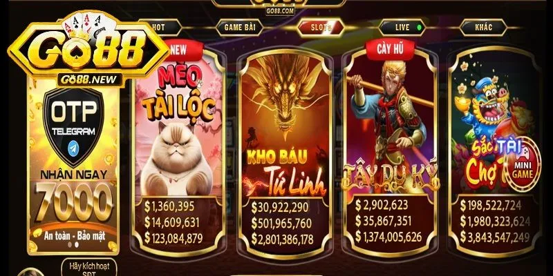 Mèo Tài Lộc Go88 - Game nổ hũ đổi thưởng "hot", mới ra mắt 1 Mèo Tài Lộc Go88 hấp dẫn người chơi bằng những ưu điểm hấp dẫn